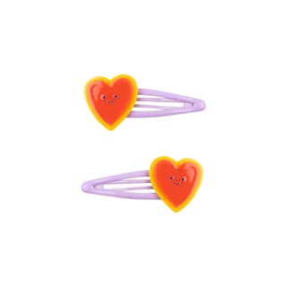 Tiny Cottons Heart Hair Clips Set Summer Red