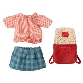 Maileg Clothes and Bag, Big Sister Mouse - Red