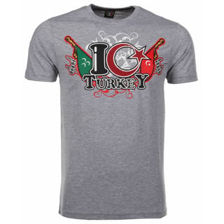 T-Shirt I Love Turkey - Grijs