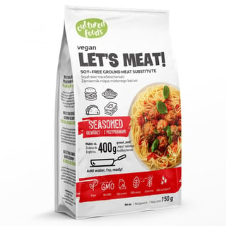 Cultured Foods Vegan Let's Meat! Soy Free Ground Meat Substitute Seasond 150g