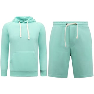 Hoodie Heren - Joggingshort Heren - SET - Mint Groen