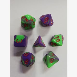 Dice Poly Opaque Green and Purple