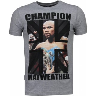 Mayweather - Rhinestone T-Shirt - Grijs