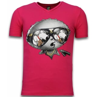 Stewie Dog - T-Shirt - Fuschia