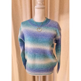 Roundneck Rainbow sweater - blue - OneSize