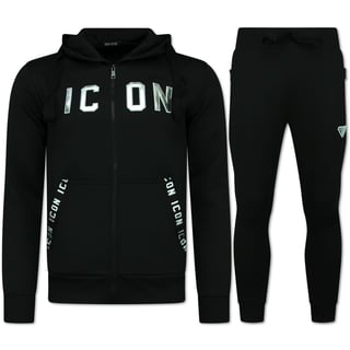Trainingspakken Heren ICON - Joggingpak ICON - ICON Huispak Heren - 11575 - Zwart/ Zilver