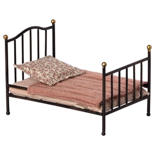 Maileg Vintage Bed, Mouse - Anthracite