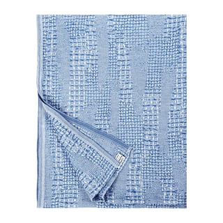 Kuohu Badlaken, Linnen-Tencel-Katoen, Wit-Helderblauw