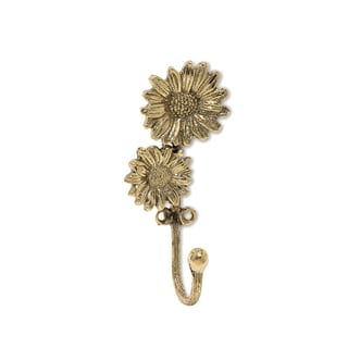 Wandhaakje Breezy Daisy Double Messing 6x12cm