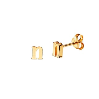 Gold Plated Stud Earring Letter f - Gold Plated Sterling Silver / n