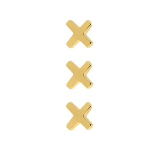 Three Crosses Amsterdam Ear Studs 925 Silver - Sterling Silver / Gold Plated