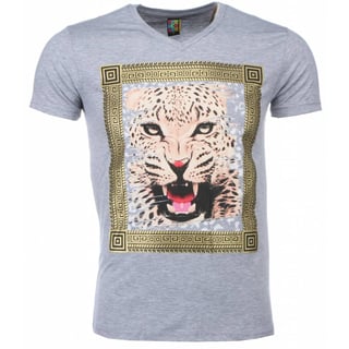 T-Shirt - Tijger Print - Grijs