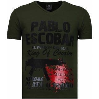 Pablo Escobar Narcos - Rhinestone T-Shirt - Groen