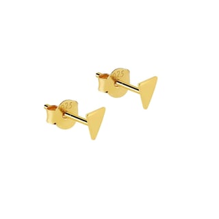 Silver Triangle Stud Earrings - Gold Plated