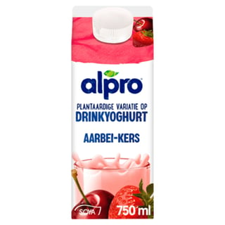 Alpro Variatie Drinkyoghurt Aardbei-Kers