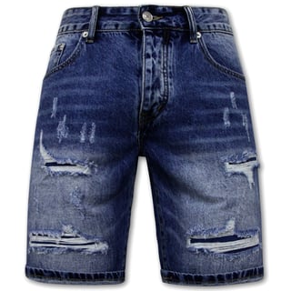 Slim Fit Korte Broek Heren - Denim Short - Blauw