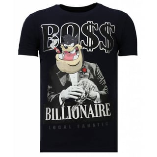 Billionaire Boss - Rhinestone T-Shirt - Navy