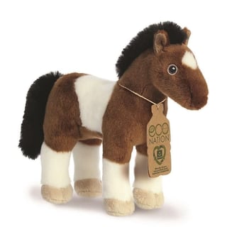 Aurora Eco Nation Paard Bruin/wit 28 Cm 0+