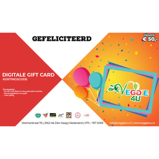 Veggie 4U Digitale Gift Card Gefeliciteerd 50,-