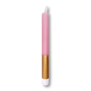 LED-Kaars Candy Licht-Roze Goud 2x25cm + Timer