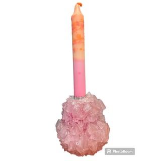 Isaac Monte - Crystal Candlestick Pink