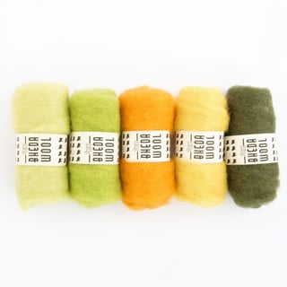 Bhedawool 25 Gram Set Van 5 Kleuren Geel/groen (Witte Engel)