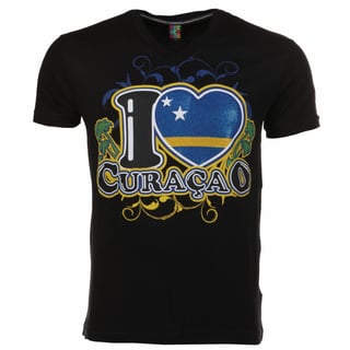 T-Shirt I Love Curacao - Zwart