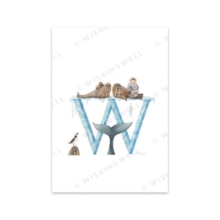 Wishing Well - Wenskaart - Alfabet W Walrus