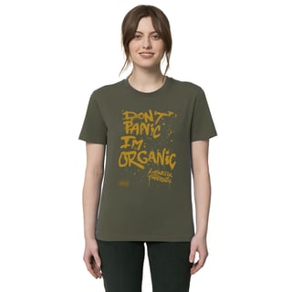 Don't Panic I'm Organic T-Shirt - Khaki