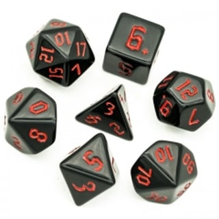 Dice Poly Black with Red