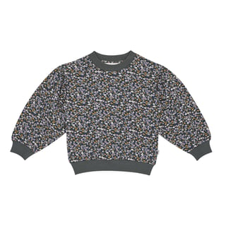 House of Jamie Balloon Sweater Dark Slate Ditsy Floral