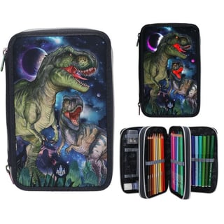 Dino World Kleurpotloden & Viltstiften Etui Met Licht Galaxy