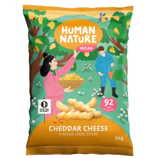 Human Nature Vegan Cheddar Cheese Lentil Snacks 100g