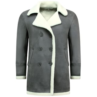 Imitatie Bontjas Lang - Lammy Coat - Grijs