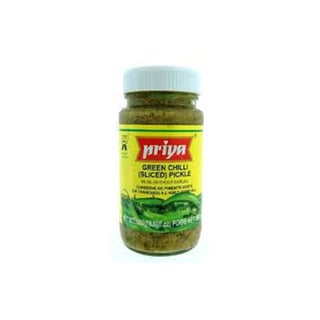 Priya Green Chili Pickle Sliced without Garlic 300 Gram