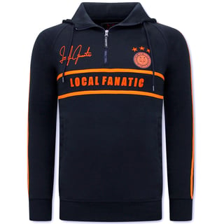 Heren Training Sweater - Double Line Signed - Blauw / Oranje