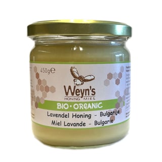 Biologische Lavendel Honing Vast Bulgarije 450g Weyn's (Crème)