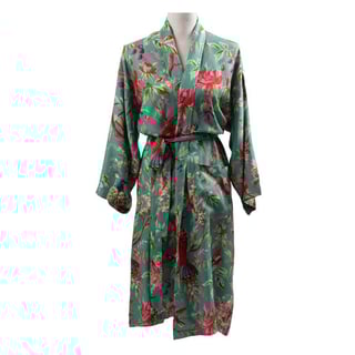 Kimono Royal Paradise Green Viscose One-Size