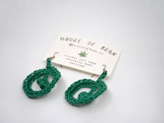 Handmade Earrings  Pop-Up Product - Dark Green - Circles in Circle