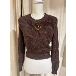 Soft Fluffy knitted Pullover - choco bruin - OneSize 34, 36, 38, 40