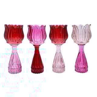 Vaasje Tulp Pink Mix Glas 7x18cm in 4 Kleuren