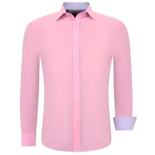 Heren Overhemden Italiaans - Blanco Blouse - 3032 - Roze