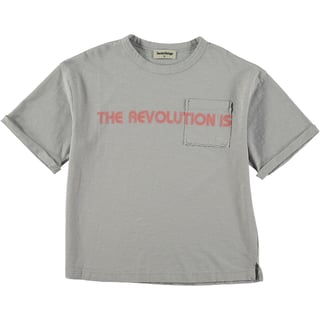 Tocoto Vintage Oversize Printed Shirt With Pocket Revolution Grey
