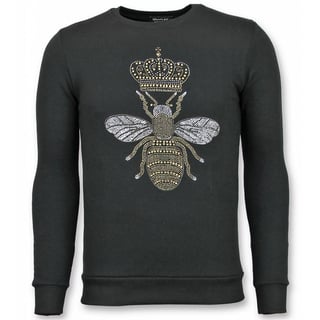 Rhinestone Trui - Master Bee Sweater Heren - Zwart