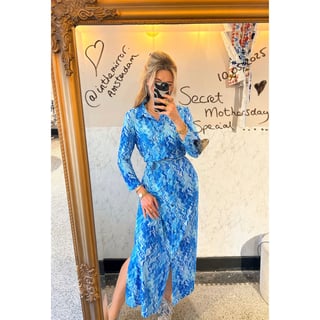 Travel ZigZag printed dress - Aqua