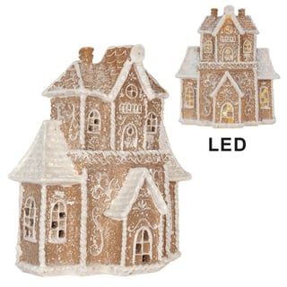 Kerst Huisje Met LED-Verlichting Peperkoek Multicolor 16x25cm
