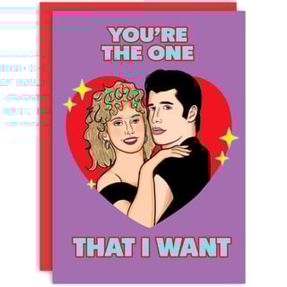 Wenskaart - Grease - Your're the One that I Want - Olivia Newton John & John Travolta