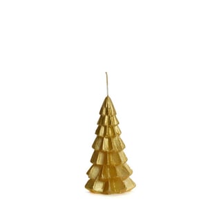 Rustik Lys Kerstboom Kaars Small Goud