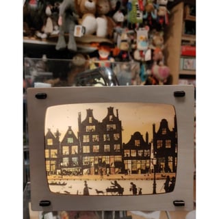 Het Houtlokael Houten Lampje Voor Postkaart of Foto Inclusief Kaart