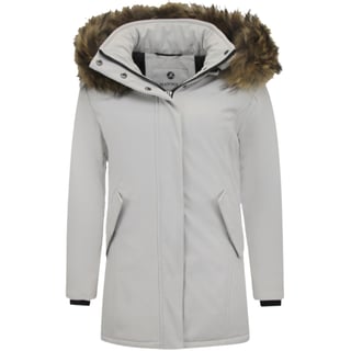 Dames Winterjas Met Echte Bontkraag - Slim Fit - Beige